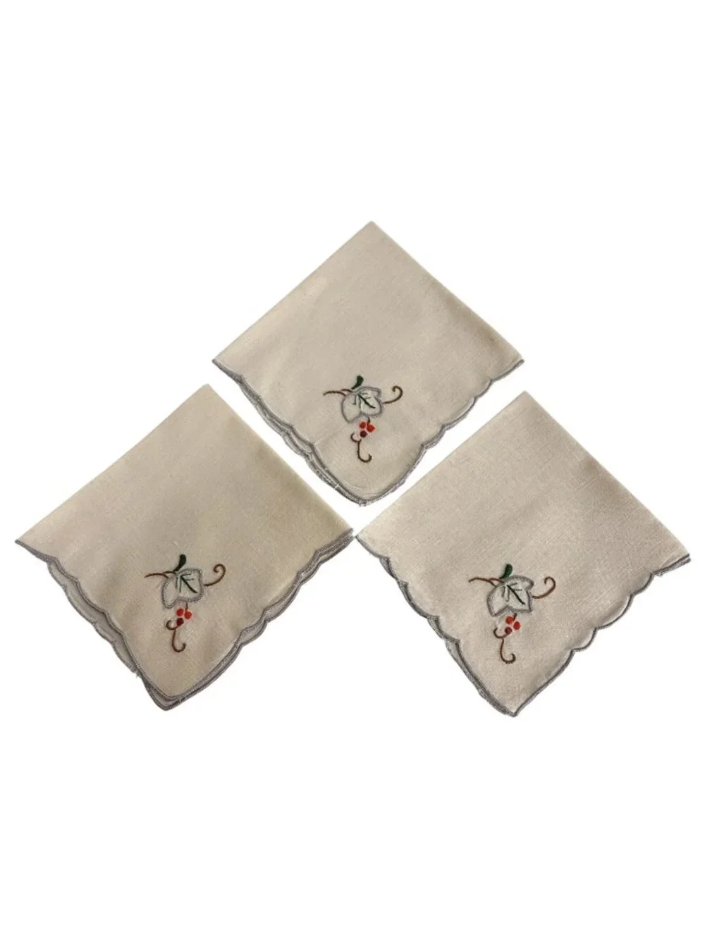 Embroidered Linen Table Runner 8 Placemats‎ Dinner Napkins 6 Cocktail Set Floral